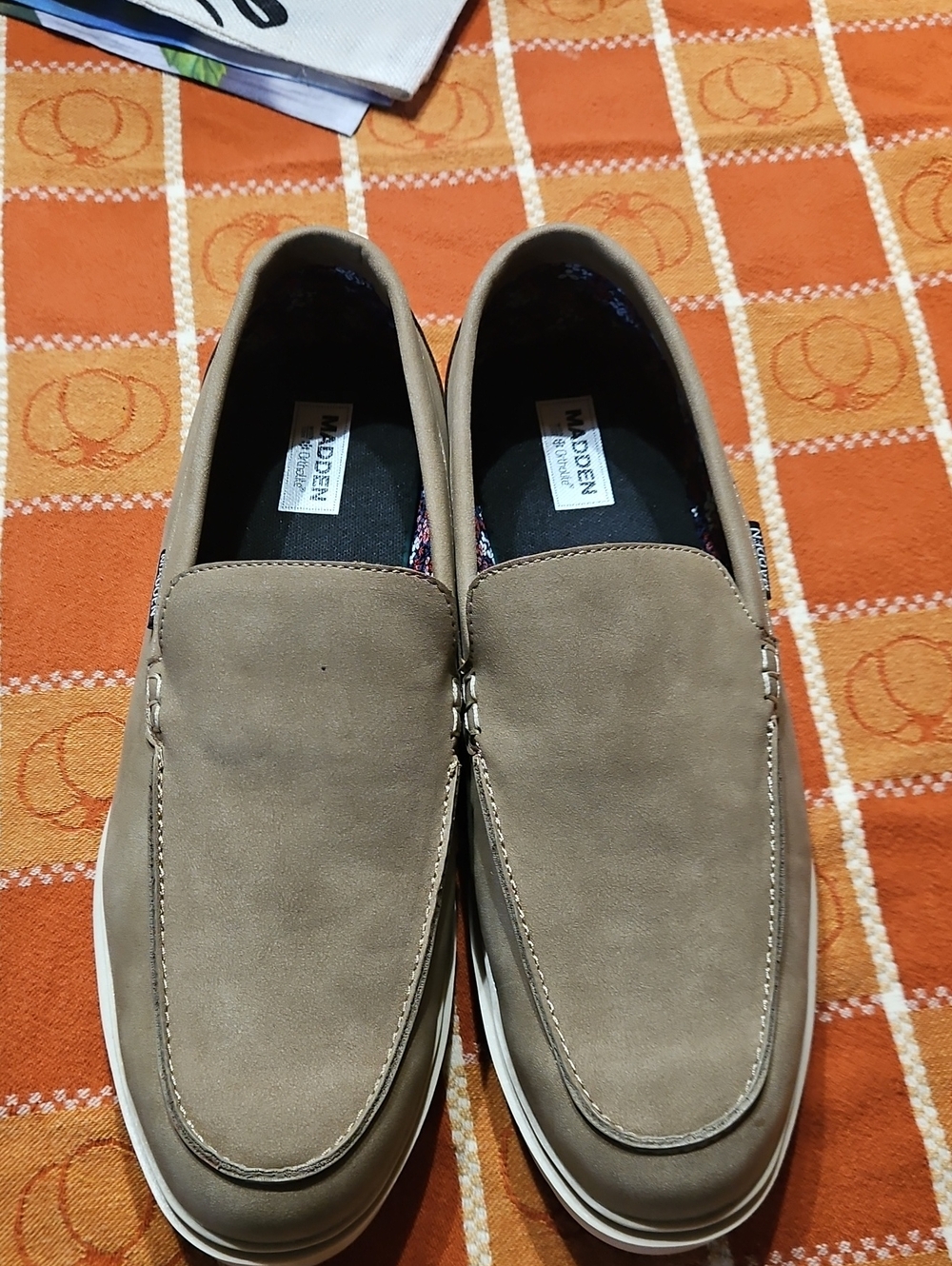 Steve Madden Men’s Taupe Suede Slip-On Loafers